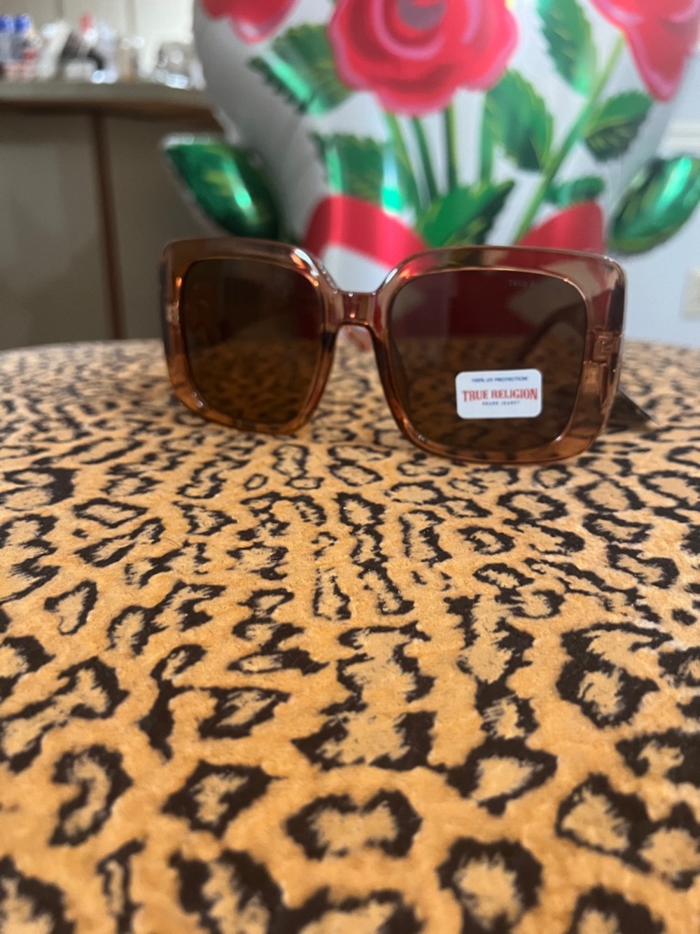 True Religion Brown Tinted Square Sunglasses
